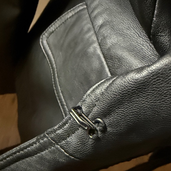 INC International Concepts Black Leather Jacket - Picture 7 of 16